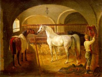 Jacques-Laurent Agasse : Inside the Stable (Stallinneres)